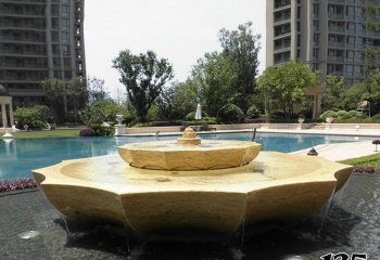 喷泉雕塑-小区景观大理石切面喷泉流水钵雕塑
