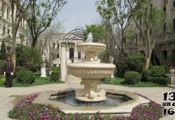 喷泉雕塑-小区景观欧式汉白玉喷泉石雕