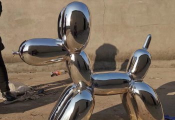 气球狗雕塑-街道商场摆放的玻璃钢创意气球狗雕塑