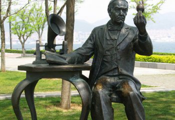 爱迪生雕塑-世界名人著名的美国发明家爱迪生铸铜雕爱迪生雕塑