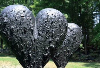 爱心雕塑-户外园林装饰品摆件黑色爱心雕塑