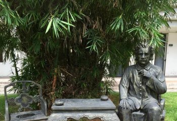 爱因斯坦雕塑-校园名人铜雕树下休息的爱因斯坦雕塑