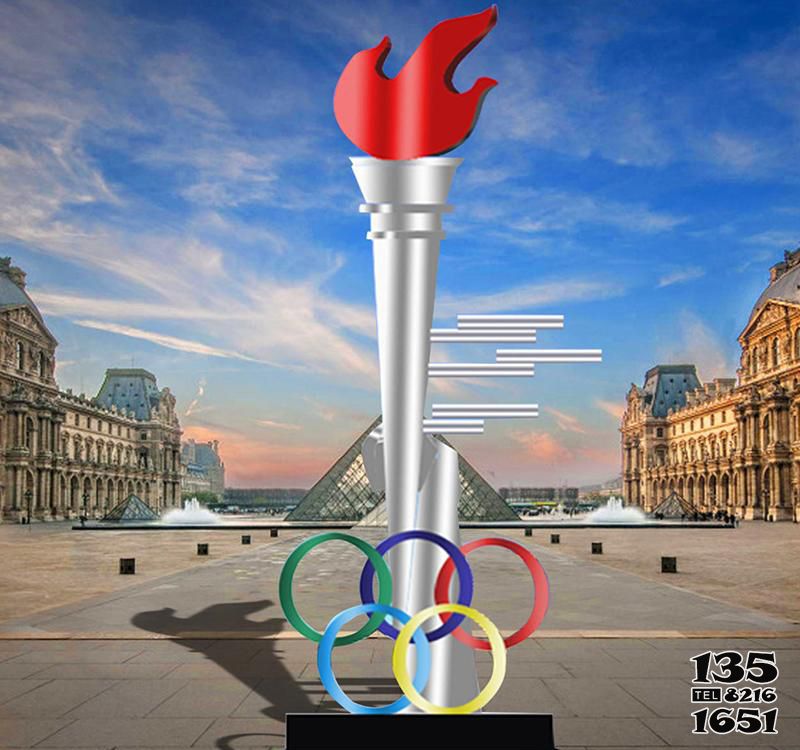 奥运雕塑-户外创意不锈钢火炬奥运雕塑高清图片