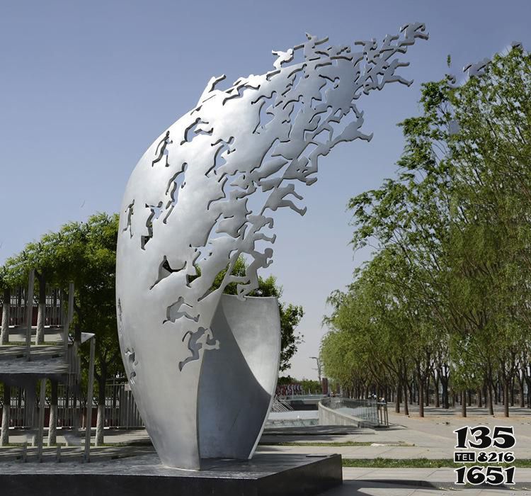 奥运雕塑-广场不锈钢抽象奥林匹克竞技奥运雕塑高清图片