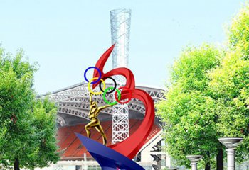 奥运雕塑-户外广场创意抽象五环奥运雕塑