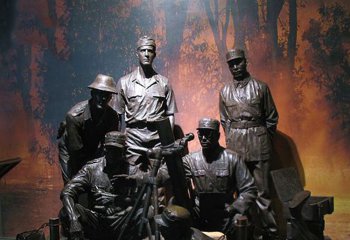 八路军雕塑-博物馆铜雕中西方八路军雕塑