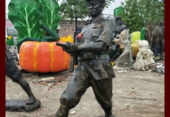 八路军雕塑-广场大型仿真人物冲锋上阵的八路军雕塑