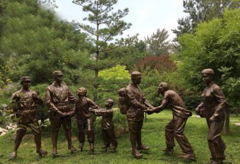八路军雕塑-广场铜雕解放军战士八路军雕塑