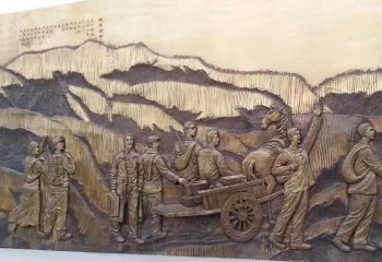 八路军雕塑-广场墙壁创意抽象铜铸八路军雕塑