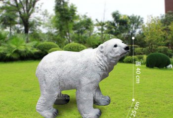 北极熊雕塑-公园里街道边摆放的外头的玻璃钢创意北极熊雕塑
