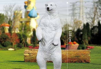北极熊雕塑-公园里摆放站立玻璃钢创意北极熊雕塑