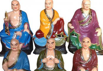 达摩祖师雕塑-寺庙摆放玻璃钢彩绘佛教禅宗二祖达摩雕塑