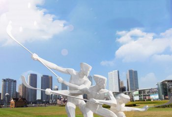 打高尔夫球人物不锈钢雕像定制户外体育运动景观广场雕塑厂家_