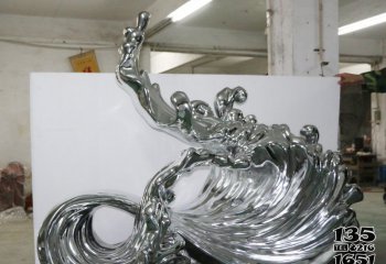 海浪浪花雕塑-海边不锈钢镜面海浪浪花雕塑