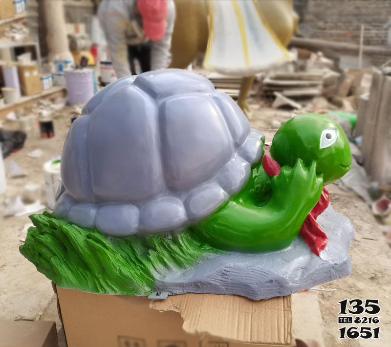 乌龟雕塑-景区户外玻璃钢彩绘乌龟雕塑高清图片