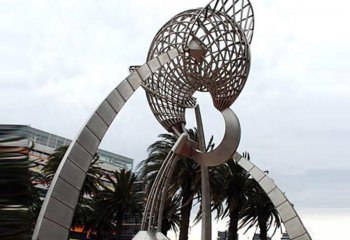 海螺雕塑-广场摆放的不锈钢镂空海螺雕塑
