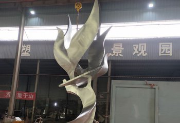 天鹅雕塑-景区抽象不锈钢个性创意天鹅飞翔雕塑