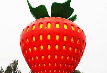 草莓雕塑-园林景观户外摆放玻璃钢草莓水果雕塑