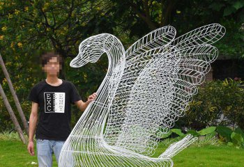 天鹅雕塑-公园不锈钢创意镂空天鹅雕塑