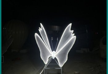 蝴蝶雕塑-公园照明不锈钢蝴蝶雕塑