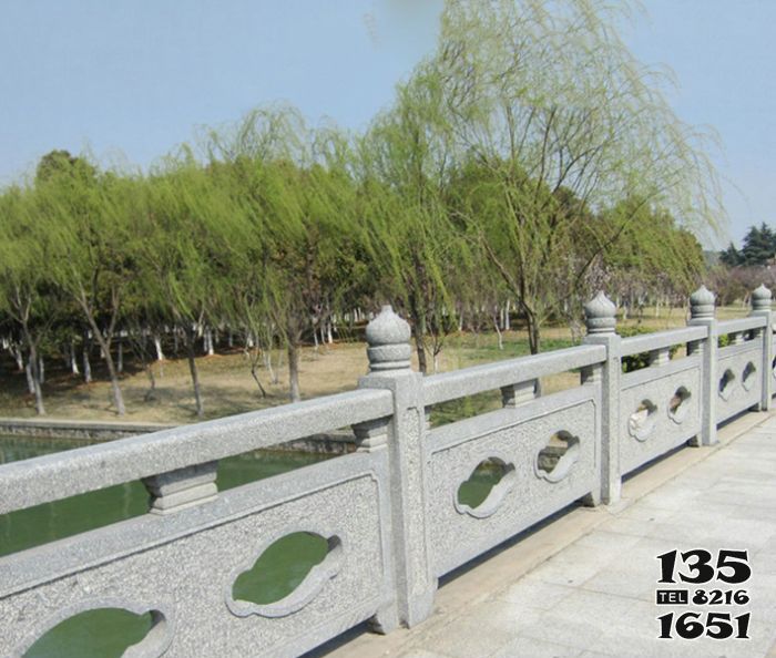 栏杆栏板雕塑-河道拱桥上大理石栏杆扶手雕塑高清图片