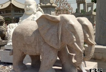 大象雕塑-户外园林景区摆放大型大理石雕刻大象雕塑