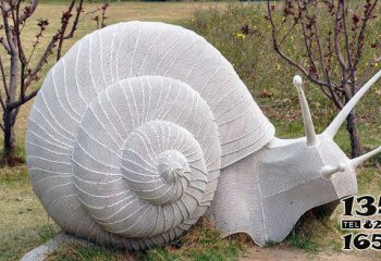 蜗牛雕塑-公园摆放的砂石石雕创意蜗牛雕塑