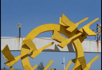 大雁雕塑-不锈钢公园彩绘抽象大雁雕塑