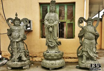 观音雕塑-大理石石雕户外景区寺庙供奉佛像观音雕塑