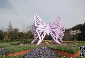 蝴蝶雕塑-镂空不锈钢景区蝴蝶雕塑