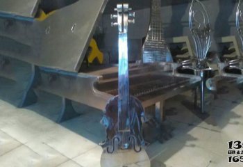 乐器雕塑-校园不锈钢吉他乐器雕塑