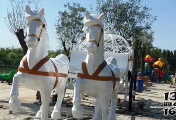 马车雕塑-儿童学校游乐场镂空不锈钢马车雕塑