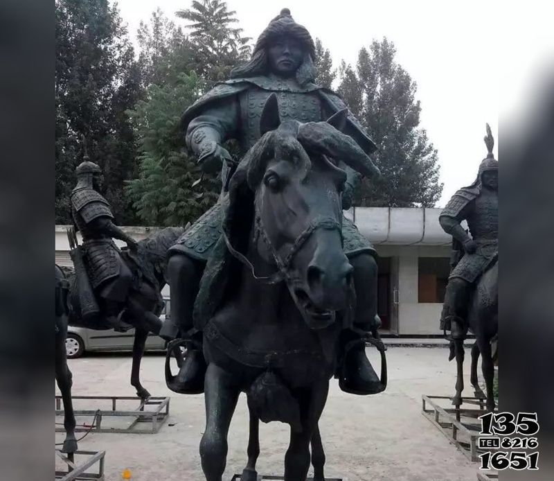 骑马雕塑-古代将军铜雕骑马雕塑高清图片