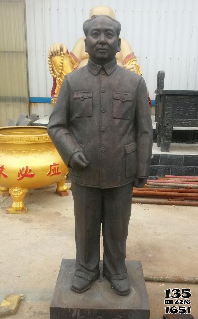 毛泽东雕塑-校园毛主席伟人铜雕毛泽东雕塑高清图片