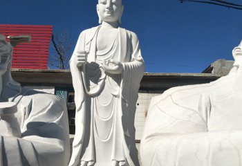 地藏王雕塑-景区广场大型户外人物景观汉白玉石雕佛像地藏王雕塑