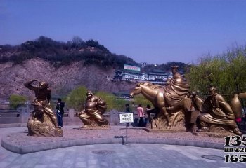 西游记人物雕塑-公园广场摆放唐僧师徒小品玻璃钢仿铜雕塑