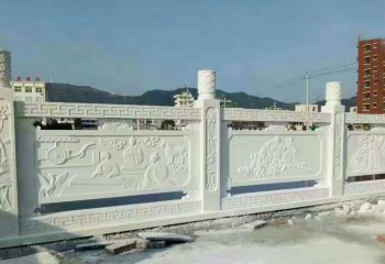 栏杆栏板雕塑-学校石桥汉白玉雕刻传统文化人物防护栏杆雕塑