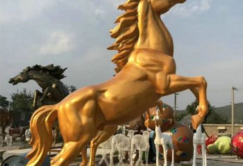 马雕塑-广场大型玻璃钢仿真动物景观马雕塑