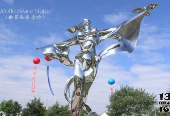 女孩雕塑-不锈钢世界和平女神广场雕塑