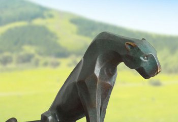 豹子雕塑-公园青铜切面豹子雕塑