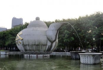 天壶雕塑-公园池塘大型不锈钢园林景观天壶雕塑