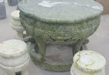 桌椅雕塑-花岗岩石桌石凳景区雕塑摆件