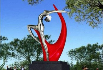 体操雕塑-学校园林不锈钢艺术体操人物雕塑