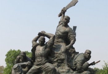 八路军雕塑-景区创意打仗雕人物铜雕八路军雕塑