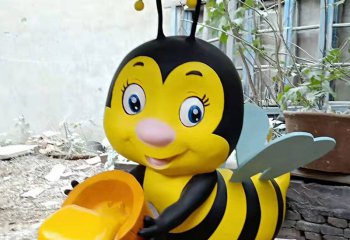 蜜蜂雕塑-学校儿童乐园倒蜜玻璃钢蜜蜂雕塑