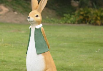兔子雕塑-商业街摆放一只卡通树脂兔子雕塑