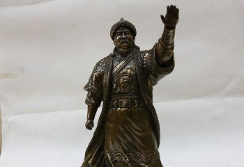 成吉思汗雕塑-景区户外铜雕创意浮雕成吉思汗雕塑