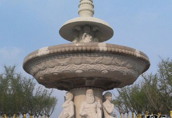 喷泉雕塑-大型园林景观西方人物大理石喷泉雕塑
