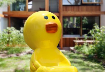 座椅雕塑-小黄鸭卡通动物休闲座椅摆件户外玻璃钢雕塑景区游乐园装饰品
