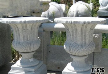 花盆雕塑-小区景观欧式大理石石雕花盆雕塑